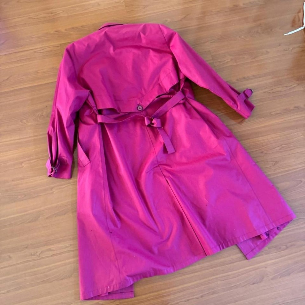 Vintage Magenta Pink London Fog Trench Coat - Picture 6 of 6